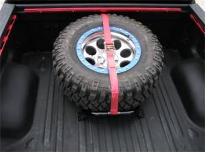 N-Fab - N-Fab Bed Mounted Tire Carrier Universal - Gloss Black - Red Strap - BM1TCRD - Image 6
