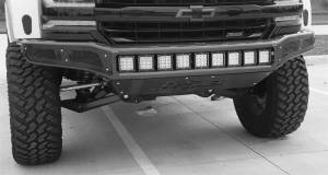 N-Fab - N-Fab M-RDS Front Bumper 16-17 Chevy Silverado - Gloss Black w/Silver Skid Plate - C161MRDS - Image 1