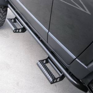 N-Fab RKR Rails 97-06 Jeep Wrangler TJ/BJ 2 Door All - Tex. Black - 1.75in - w/ Detachable Steps - J972RKRS2