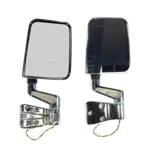 Rugged Ridge Door Mirror Kit, LED Turn Signal, Dual Focus, Chrome; 87-02 Wrangler 11016.02