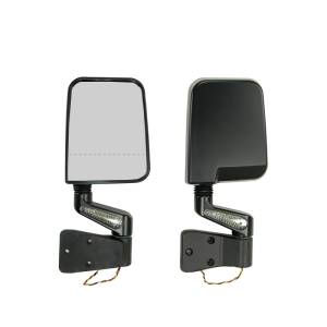 Rugged Ridge Door Mirror Kit, LED Turn Signal, Dual Focus, Black; 87-02 Wrangler 11015.02