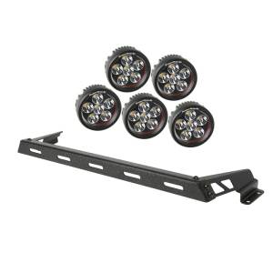 Rugged Ridge - Rugged Ridge Light Bar Kit, Hood Mounted, Textured Black, 5 Round; 07-18 Wrangler 11232.14 - Image 2