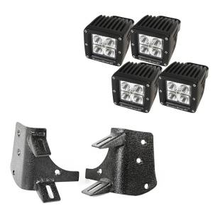 Rugged Ridge Light Kit, Dual A-Pillar, 3 Inch, Square; 97-06 Jeep Wrangler TJ/LJ 11232.38
