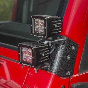 Rugged Ridge - Rugged Ridge Light Kit, Dual A-Pillar, 3 Inch, Square; 97-06 Jeep Wrangler TJ/LJ 11232.38 - Image 3