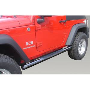 Rugged Ridge Tube Side Step Kit, Round, 3 Inch, Black; 07-18 Jeep Wrangler JK 11590.05