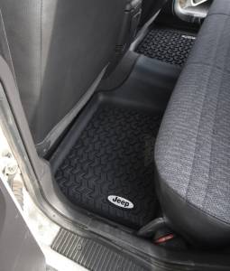 Rugged Ridge - Rugged Ridge All Terrain Floor Liner, Rear, Black, Jeep Logo; 84-01 Cherokee XJ DMC-12950.19 - Image 2