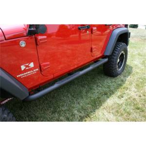 Rugged Ridge Tube Side Step Kit, Round, 3 Inch, Black; 07-18 Jeep Wrangler, 4 Door 11591.06