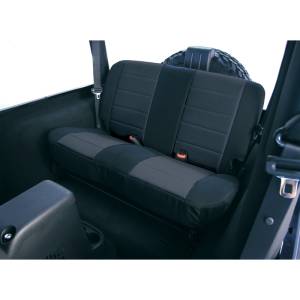 Rugged Ridge - Rugged Ridge Seat Cover Kit, Rear, Fabric, Black; 80-95 Jeep CJ/Wrangler YJ 13280.01 - Image 1