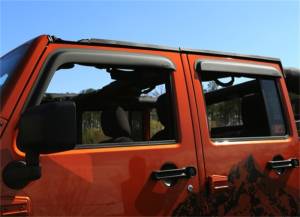 Rugged Ridge Window Visors, Matte Black, 07-18 4-Door Wrangler 11349.12