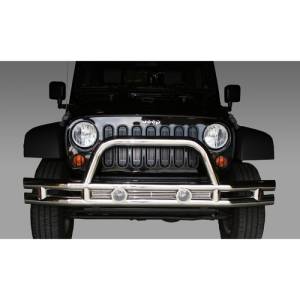 Rugged Ridge Tube Bumper, Front, 3 Inch, Stainless Steel; 07-18 Jeep Wrangler JK 11563.10