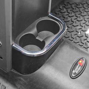 Interior - Center Consoles - Rugged Ridge - Rugged Ridge This chrome rear cup holder trim from Rugged Ridge fits 07-10 Jeep Wrangler. 11156.18