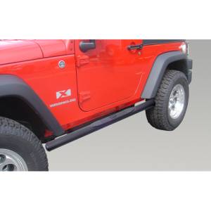 Rugged Ridge Tube Side Step Kit, Oval, 4.25 Inch, Black; 07-18 Wrangler JK, 2 Door 11591.07