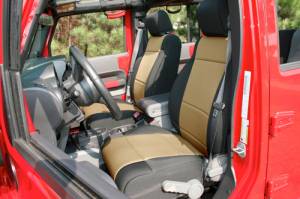 Rugged Ridge - Rugged Ridge Seat Cover Kit, Black/Tan; 11-18 Jeep Wrangler JK, 2 Door 13296.04 - Image 1