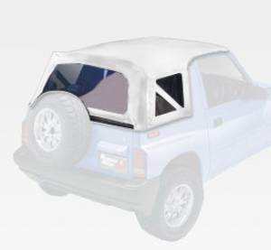 Rugged Ridge XHD Soft Top, White Denim, Clear; 88-94 Suzuki Sidekick/Geo Tracker 53722.52