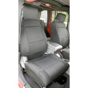 Rugged Ridge Seat Cover Kit, Front, Neoprene, Black; 11-18 Jeep Wrangler JK 13215.01