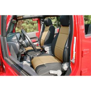 Rugged Ridge - Rugged Ridge Seat Cover Kit, Front, Neoprene, Black/Tan; 11-18 Jeep Wrangler JK 13215.04 - Image 2