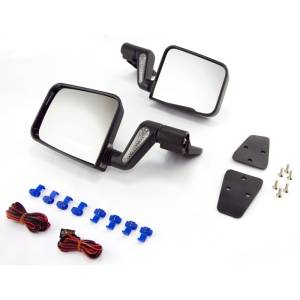 Rugged Ridge Door Mirror Kit, Heated, Black; 87-02 Jeep Wrangler YJ/TJ 11002.20