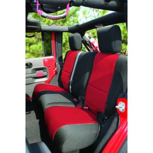 Rugged Ridge - Rugged Ridge Seat Cover, Rear, Neoprene Black/Red; 07-18 Jeep Wrangler JKU 13264.53 - Image 2