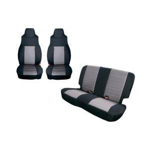 Rugged Ridge Seat Cover Kit, Black/Gray; 91-95 Jeep Wrangler YJ 13291.09