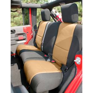 Rugged Ridge - Rugged Ridge Seat Cover, Rear, Neoprene, Black/Tan; 07-18 Jeep Wrangler JK 13265.04 - Image 1