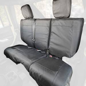Rugged Ridge Ballistic Seat Cover, Rear, Black; 07-10 Jeep Wrangler JKU, 4 Door 13266.06