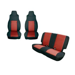 Rugged Ridge - Rugged Ridge Seat Cover Kit, Black/Red; 91-95 Jeep Wrangler YJ 13291.53 - Image 1