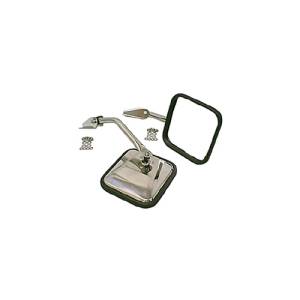 Rugged Ridge Door Mirror Kit, Stainless Steel; 55-86 Jeep CJ5/CJ6/CJ7/CJ8 11005.01