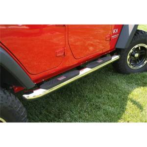 Rugged Ridge Tube Side Step Kit, Round, 4 Inch, Stainless; 07-18 Wrangler, 4 Door 11593.10