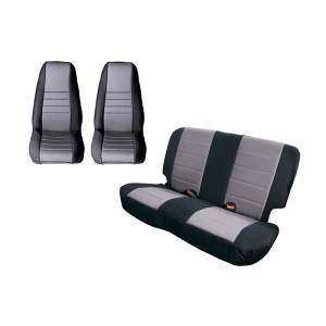 Rugged Ridge Seat Cover Kit, Black/Gray; 80-90 Jeep CJ/Wrangler YJ 13290.09