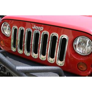 Rugged Ridge Grille Insert Kit, Chrome; 07-18 Jeep Wrangler JK 11306.20