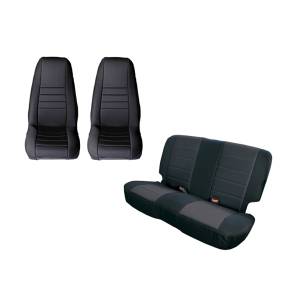 Rugged Ridge Seat Cover Kit, Black; 80-90 Jeep CJ/Wrangler YJ 13290.01