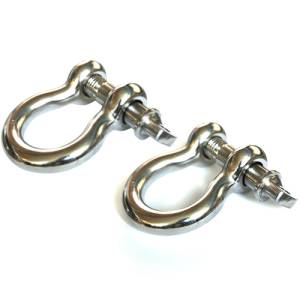 Rugged Ridge D-Ring Shackle Kit, 7/8 Inch, Stainless Steel, Pair 11235.07