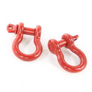 Rugged Ridge D-Ring Shackle Kit, 3/4 inch, Red, Steel, Pair 11235.08