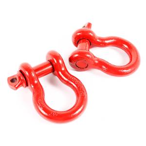 Rugged Ridge D-Ring Shackle Kit, 7/8 inch, Red, Steel, Pair 11235.13