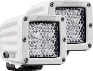 Rigid Industries Hybrid Diffused Surface Mount White Housing Pair D-Series Pro - 602513