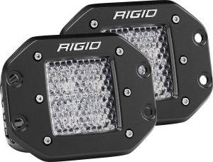 Rigid Industries Diffused Flush Mount Black Pair D-Series Pro - 212513