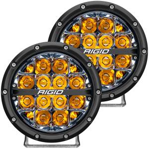 Rigid Industries 360-Series 6 Inch Led Off-Road Spot Beam Amber Backlight Pair - 36201