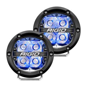 Rigid Industries 360-Series 4 Inch Led Off-Road Spot Beam Blue Backlight Pair - 36115