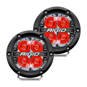 Rigid Industries 360-Series 4 Inch Led Off-Road Spot Beam Red Backlight Pair - 36112