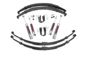 Rough Country Suspension Lift Kit w/Shocks 4 in. Lift Incl. Front and Rear Leaf Springs U-Bolts Hardware Front and Rear Premium N3 Shocks - 82030