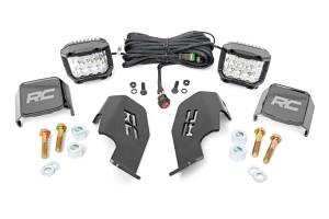 Rough Country Black Series LED Kit Dual LED Cube Kit Incl. 2 LED Cubes Wiring Harness Hardware 3 in. Wide Angle Osram - 92035
