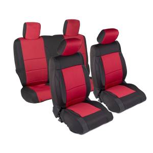 Smittybilt Neoprene Seat Cover Black/Red Front/Rear Hardware Included - 471430