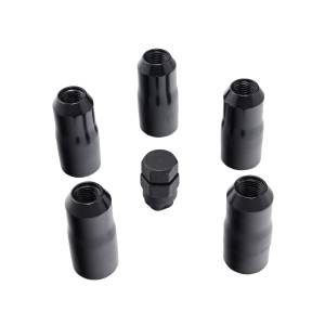 Rugged Ridge Wheel Lock Nut Set, 5 Nuts w/Key, Black, M14-1.5 16715.34