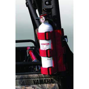 Rugged Ridge Fire Extinguisher Holder, Red, 1 Inch - 3 Inch Tubes/Roll Cages 63305.20