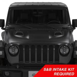 S&B - S&B Air Hood Scoop System for 18-22 Wrangler JL Rubicon 2.0L, 3.6L, 20-22 Jeep Gladiator 3.6L Intake Required - AS-1014 - Image 1