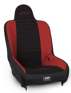 PRP Seats - PRP Premier High Back Suspension Seat (Two Neck Slots) - Black/Red - A100110-72 - Image 1