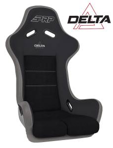PRP Delta Composite Seat- Black/Grey (PRP Silver Outline/Delta Silver- Silver Stitching) - A37F-203