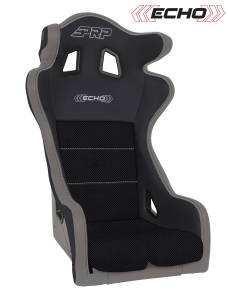 PRP Echo Composite Seat- Black/Grey (PRP Silver Outline/Delta Silver- Silver Stitching) - A38-203