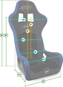 PRP Seats - PRP Alpha Composite Seat/Extra Wide- Black/Grey - A3902-203 - Image 2