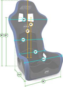 PRP Seats - PRP Alpha Composite Seat/Extra Wide- Black/Blue - A3902-V - Image 2